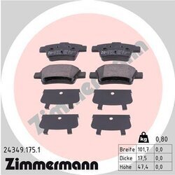 Sada brzdových platničiek kotúčovej brzdy ZIMMERMANN 24349.175.1