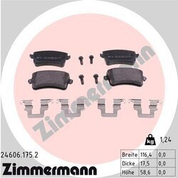 Sada brzdových platničiek kotúčovej brzdy ZIMMERMANN 24606.175.2
