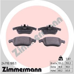 Sada brzdových platničiek kotúčovej brzdy ZIMMERMANN 24710.180.1