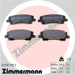 Sada brzdových platničiek kotúčovej brzdy ZIMMERMANN 22112.170.1
