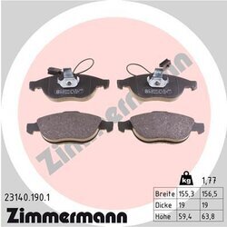 Sada brzdových platničiek kotúčovej brzdy ZIMMERMANN 23140.190.1