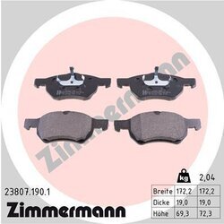 Sada brzdových platničiek kotúčovej brzdy ZIMMERMANN 23807.190.1