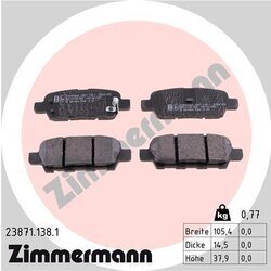 Sada brzdových platničiek kotúčovej brzdy ZIMMERMANN 23871.138.1