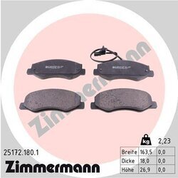 Sada brzdových platničiek kotúčovej brzdy ZIMMERMANN 25172.180.1