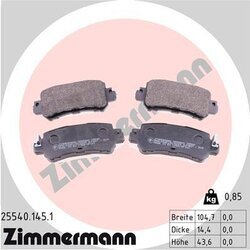 Sada brzdových platničiek kotúčovej brzdy ZIMMERMANN 25540.145.1