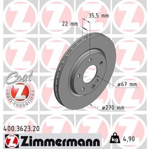 Brzdový kotúč ZIMMERMANN 400.3623.20