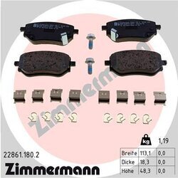 Sada brzdových platničiek kotúčovej brzdy ZIMMERMANN 22861.180.2