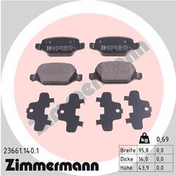 Sada brzdových platničiek kotúčovej brzdy ZIMMERMANN 23661.140.1
