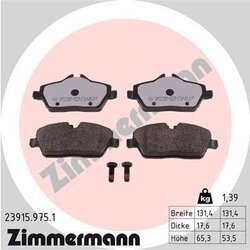 Sada brzdových platničiek kotúčovej brzdy ZIMMERMANN 23915.975.1