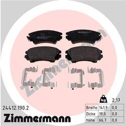 Sada brzdových platničiek kotúčovej brzdy ZIMMERMANN 24412.190.2