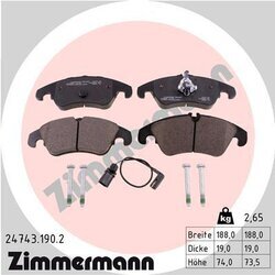 Sada brzdových platničiek kotúčovej brzdy ZIMMERMANN 24743.190.2