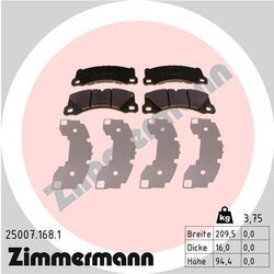 Sada brzdových platničiek kotúčovej brzdy ZIMMERMANN 25007.168.1