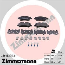 Sada brzdových platničiek kotúčovej brzdy ZIMMERMANN 25603.175.2