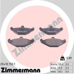 Sada brzdových platničiek kotúčovej brzdy ZIMMERMANN 20410.150.1