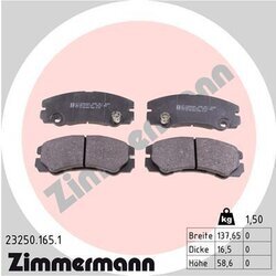 Sada brzdových platničiek kotúčovej brzdy ZIMMERMANN 23250.165.1