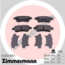 Sada brzdových platničiek kotúčovej brzdy ZIMMERMANN 24240.165.1