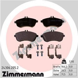 Sada brzdových platničiek kotúčovej brzdy ZIMMERMANN 24306.205.2