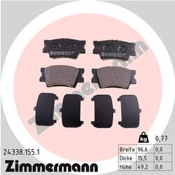 Sada brzdových platničiek kotúčovej brzdy ZIMMERMANN 24338.155.1