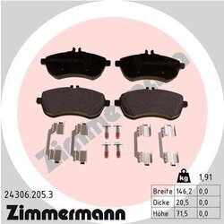 Sada brzdových platničiek kotúčovej brzdy ZIMMERMANN 24306.205.3