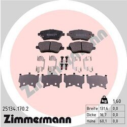 Sada brzdových platničiek kotúčovej brzdy ZIMMERMANN 25134.170.2
