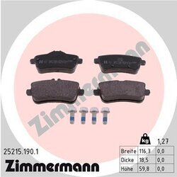 Sada brzdových platničiek kotúčovej brzdy ZIMMERMANN 25215.190.1