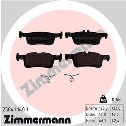 Sada brzdových platničiek kotúčovej brzdy ZIMMERMANN 25841.140.1