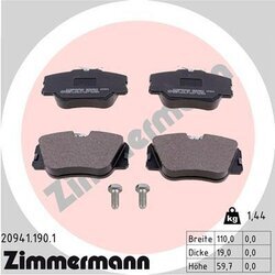 Sada brzdových platničiek kotúčovej brzdy ZIMMERMANN 20941.190.1