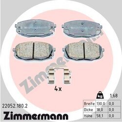 Sada brzdových platničiek kotúčovej brzdy ZIMMERMANN 22052.180.2