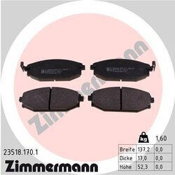 Sada brzdových platničiek kotúčovej brzdy ZIMMERMANN 23518.170.1
