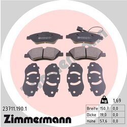 Sada brzdových platničiek kotúčovej brzdy ZIMMERMANN 23711.190.1