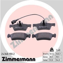 Sada brzdových platničiek kotúčovej brzdy ZIMMERMANN 24368.190.2