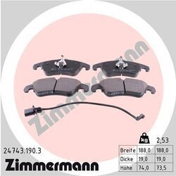 Sada brzdových platničiek kotúčovej brzdy ZIMMERMANN 24743.190.3