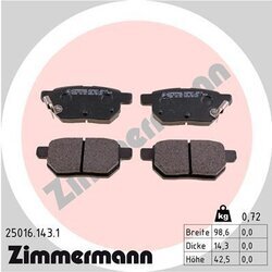 Sada brzdových platničiek kotúčovej brzdy ZIMMERMANN 25016.143.1