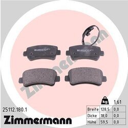Sada brzdových platničiek kotúčovej brzdy ZIMMERMANN 25112.180.1