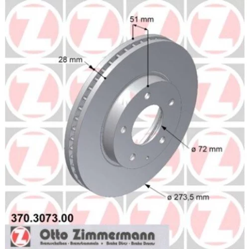 Brzdový kotúč ZIMMERMANN 370.3073.00