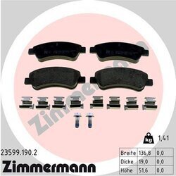 Sada brzdových platničiek kotúčovej brzdy ZIMMERMANN 23599.190.2