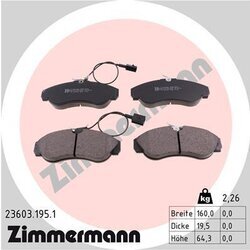Sada brzdových platničiek kotúčovej brzdy ZIMMERMANN 23603.195.1