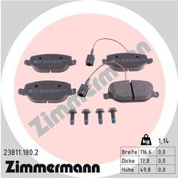 Sada brzdových platničiek kotúčovej brzdy ZIMMERMANN 23811.180.2