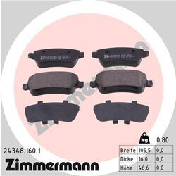 Sada brzdových platničiek kotúčovej brzdy ZIMMERMANN 24348.160.1