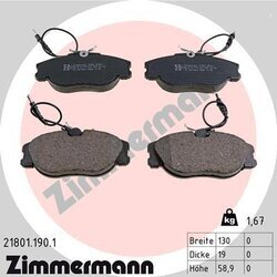 Sada brzdových platničiek kotúčovej brzdy ZIMMERMANN 21801.190.1