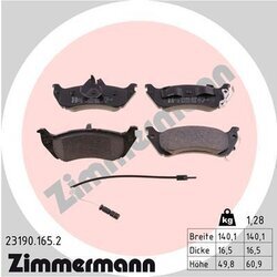 Sada brzdových platničiek kotúčovej brzdy ZIMMERMANN 23190.165.2