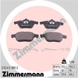 Sada brzdových platničiek kotúčovej brzdy ZIMMERMANN 23245.180.2