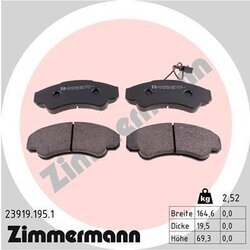Sada brzdových platničiek kotúčovej brzdy ZIMMERMANN 23919.195.1