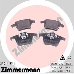 Sada brzdových platničiek kotúčovej brzdy ZIMMERMANN 24011.177.1