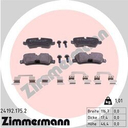 Sada brzdových platničiek kotúčovej brzdy ZIMMERMANN 24192.175.2