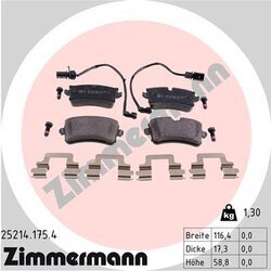 Sada brzdových platničiek kotúčovej brzdy ZIMMERMANN 25214.175.4