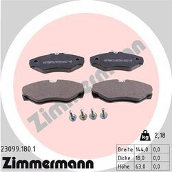 Sada brzdových platničiek kotúčovej brzdy ZIMMERMANN 23099.180.1