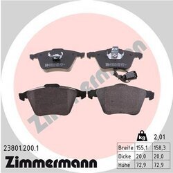 Sada brzdových platničiek kotúčovej brzdy ZIMMERMANN 23801.200.1