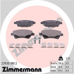 Sada brzdových platničiek kotúčovej brzdy ZIMMERMANN 23930.180.2