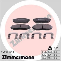 Sada brzdových platničiek kotúčovej brzdy ZIMMERMANN 24092.165.1